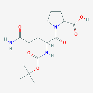 molecular formula C15H25N3O6 B15393594 1-[5-Amino-2-[(2-methylpropan-2-yl)oxycarbonylamino]-5-oxopentanoyl]pyrrolidine-2-carboxylic acid 
