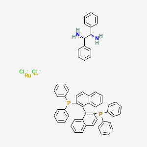 molecular formula C58H48Cl2N2P2Ru B15393626 Dichloro[(R)-(+)-2,2'-bis(diphenylphosphino)-1,1'-binaphthyl][(1S,2S)-(-)-1,2-diphenylethylenediamine]ruthenium (II) 