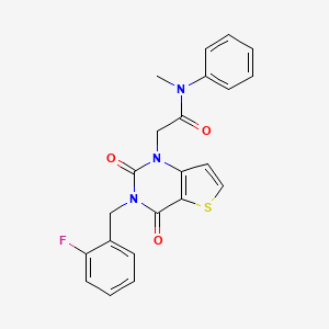 molecular formula C22H18FN3O3S B15393630 2-[3-(2-fluorobenzyl)-2,4-dioxo-3,4-dihydrothieno[3,2-d]pyrimidin-1(2H)-yl]-N-methyl-N-phenylacetamide 