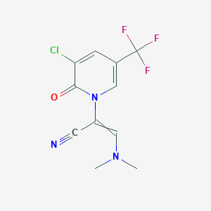 molecular formula C11H9ClF3N3O B15393657 2-[3-Chloro-2-oxo-5-(trifluoromethyl)-1,2-dihydropyridin-1-yl]-3-(dimethylamino)prop-2-enenitrile 