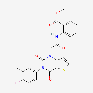 molecular formula C23H18FN3O5S B15393689 methyl 2-({[3-(4-fluoro-3-methylphenyl)-2,4-dioxo-3,4-dihydrothieno[3,2-d]pyrimidin-1(2H)-yl]acetyl}amino)benzoate 