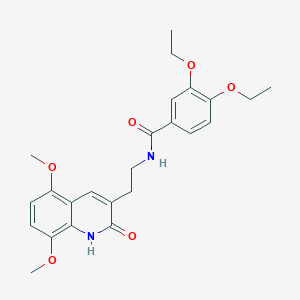 molecular formula C24H28N2O6 B15393703 N-(2-(5,8-dimethoxy-2-oxo-1,2-dihydroquinolin-3-yl)ethyl)-3,4-diethoxybenzamide 