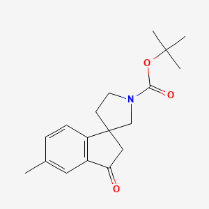 molecular formula C18H23NO3 B15393718 Tert-butyl 5-methyl-3-oxo-2,3-dihydrospiro[indene-1,3'-pyrrolidine]-1'-carboxylate 