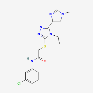 molecular formula C16H17ClN6OS B15393738 N-(3-Chlorophenyl)-2-[[4-ethyl-5-(1-methyl-1H-imidazol-4-yl)-4H-1,2,4-triazol-3-yl]thio]acetamide CAS No. 1092332-62-1