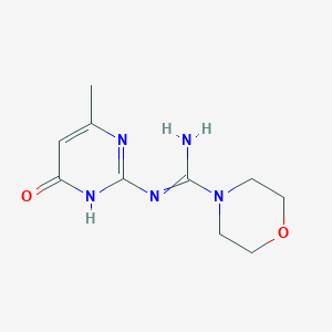 molecular formula C10H15N5O2 B15393758 N'-(4-methyl-6-oxo-1H-pyrimidin-2-yl)morpholine-4-carboximidamide 