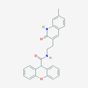 molecular formula C26H22N2O3 B15393772 N-(2-(7-methyl-2-oxo-1,2-dihydroquinolin-3-yl)ethyl)-9H-xanthene-9-carboxamide 