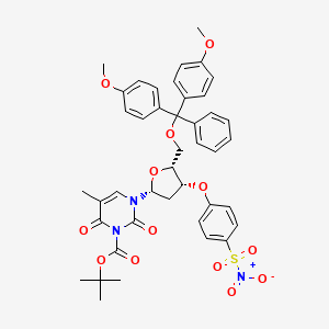 molecular formula C42H43N3O13S B15393800 tert-butyl 3-[(2R,4R,5R)-5-[[bis(4-methoxyphenyl)-phenylmethoxy]methyl]-4-(4-nitrosulfonylphenoxy)oxolan-2-yl]-5-methyl-2,6-dioxopyrimidine-1-carboxylate 