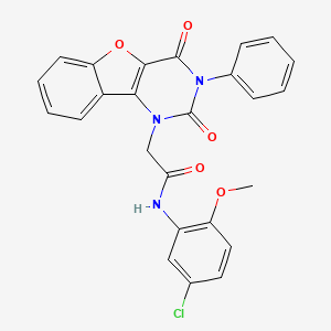molecular formula C25H18ClN3O5 B15394038 N-(5-chloro-2-methoxyphenyl)-2-(2,4-dioxo-3-phenyl-3,4-dihydrobenzofuro[3,2-d]pyrimidin-1(2H)-yl)acetamide 