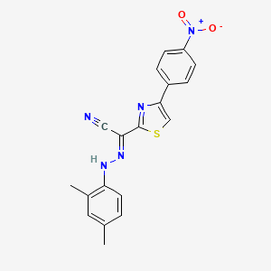 molecular formula C19H15N5O2S B15394046 (2E)-[2-(2,4-dimethylphenyl)hydrazinylidene][4-(4-nitrophenyl)-1,3-thiazol-2-yl]ethanenitrile 