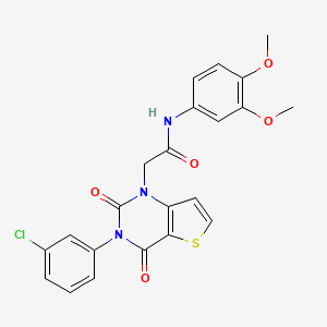 molecular formula C22H18ClN3O5S B15394065 2-(3-(3-chlorophenyl)-2,4-dioxo-3,4-dihydrothieno[3,2-d]pyrimidin-1(2H)-yl)-N-(3,4-dimethoxyphenyl)acetamide 
