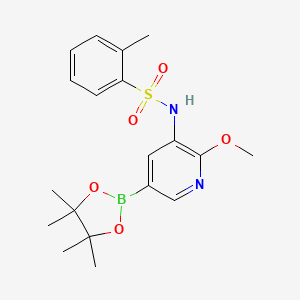 molecular formula C19H25BN2O5S B15394067 N-[2-methoxy-5-(4,4,5,5-tetramethyl-1,3,2-dioxaborolan-2-yl)pyridin-3-yl]-2-methylbenzenesulfonamide 