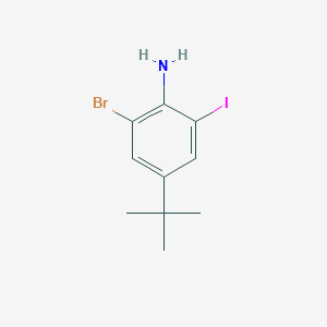 molecular formula C10H13BrIN B15394136 2-Bromo-4-(tert-butyl)-6-iodoaniline 
