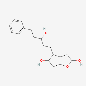 molecular formula C18H26O4 B15394294 Hexahydro-4-(3-hydroxy-5-phenylpentyl)-2H-cyclopenta[b]furan-2,5-diol CAS No. 145667-76-1