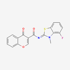 molecular formula C18H11FN2O3S B15394313 N-(4-fluoro-3-methyl-1,3-benzothiazol-2-ylidene)-4-oxochromene-3-carboxamide 