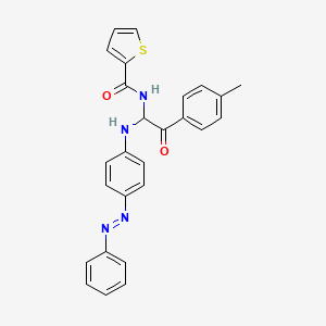 molecular formula C26H22N4O2S B15394450 N-[2-(4-methylphenyl)-2-oxo-1-({4-[(E)-phenyldiazenyl]phenyl}amino)ethyl]thiophene-2-carboxamide CAS No. 893694-25-2