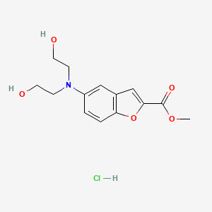 molecular formula C14H18ClNO5 B15394462 Methyl 5-(bis(2-hydroxyethyl)amino)benzofuran-2-carboxylate hydrochloride 