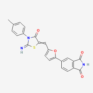 molecular formula C23H15N3O4S B15394622 1H-Isoindole-1,3(2H)-dione, 5-[5-[[2-iMino-3-(4-Methylphenyl)-4-oxo-5-thiazolidinylidene]Methyl]-2-furanyl]- 
