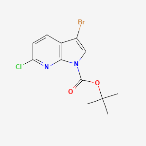 molecular formula C12H12BrClN2O2 B15394693 tert-Butyl 3-bromo-6-chloro-1H-pyrrolo[2,3-b]pyridine-1-carboxylate 