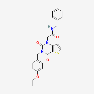 molecular formula C24H23N3O4S B15394734 N-benzyl-2-(3-(4-ethoxybenzyl)-2,4-dioxo-3,4-dihydrothieno[3,2-d]pyrimidin-1(2H)-yl)acetamide 