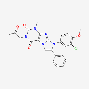 molecular formula C24H20ClN5O4 B15394864 8-(3-chloro-4-methoxyphenyl)-1-methyl-3-(2-oxopropyl)-7-phenyl-1H-imidazo[2,1-f]purine-2,4(3H,8H)-dione 