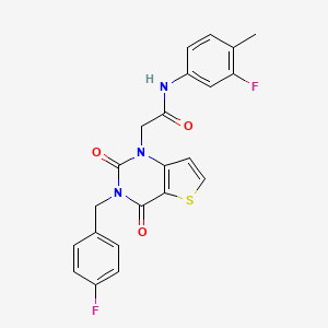 molecular formula C22H17F2N3O3S B15394869 N-(3-fluoro-4-methylphenyl)-2-[3-[(4-fluorophenyl)methyl]-2,4-dioxothieno[3,2-d]pyrimidin-1-yl]acetamide 