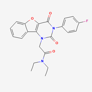 molecular formula C22H20FN3O4 B15394877 N,N-diethyl-2-[3-(4-fluorophenyl)-2,4-dioxo-[1]benzofuro[3,2-d]pyrimidin-1-yl]acetamide 