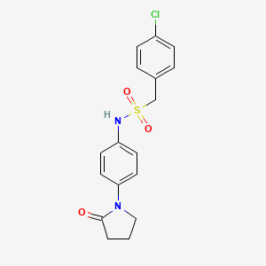 molecular formula C17H17ClN2O3S B15394892 1-(4-chlorophenyl)-N-(4-(2-oxopyrrolidin-1-yl)phenyl)methanesulfonamide CAS No. 1171843-56-3
