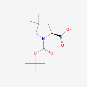 molecular formula C12H20NO4- B15394957 (2S)-4,4-dimethyl-1-[(2-methylpropan-2-yl)oxycarbonyl]pyrrolidine-2-carboxylate 