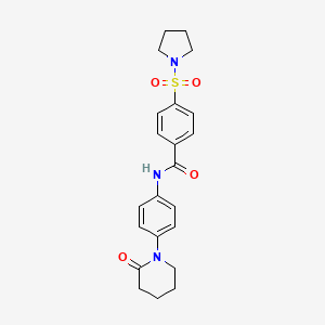 molecular formula C22H25N3O4S B15394969 N-(4-(2-oxopiperidin-1-yl)phenyl)-4-(pyrrolidin-1-ylsulfonyl)benzamide CAS No. 1210348-15-4