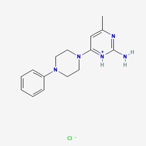 molecular formula C15H20ClN5 B15394977 4-Methyl-6-(4-phenylpiperazin-1-yl)pyrimidin-2-amine hydrochloride 