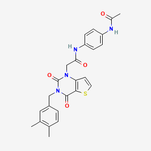 molecular formula C25H24N4O4S B15394991 N-[4-(acetylamino)phenyl]-2-[3-(3,4-dimethylbenzyl)-2,4-dioxo-3,4-dihydrothieno[3,2-d]pyrimidin-1(2H)-yl]acetamide 