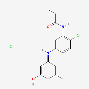 molecular formula C16H20Cl2N2O2 B15395049 N-{2-chloro-5-[(5-methyl-3-oxocyclohex-1-en-1-yl)amino]phenyl}propanamide hydrochloride 