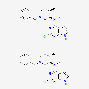 molecular formula C40H48Cl2N10 B15395127 N-[(3R,4S)-1-benzyl-4-methylpiperidin-3-yl]-2-chloro-N-methyl-7H-pyrrolo[2,3-d]pyrimidin-4-amine;N-[(3S,4R)-1-benzyl-4-methylpiperidin-3-yl]-2-chloro-N-methyl-7H-pyrrolo[2,3-d]pyrimidin-4-amine 