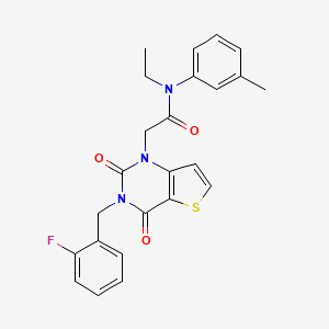 molecular formula C24H22FN3O3S B15395155 N-ethyl-2-[3-(2-fluorobenzyl)-2,4-dioxo-3,4-dihydrothieno[3,2-d]pyrimidin-1(2H)-yl]-N-(3-methylphenyl)acetamide 