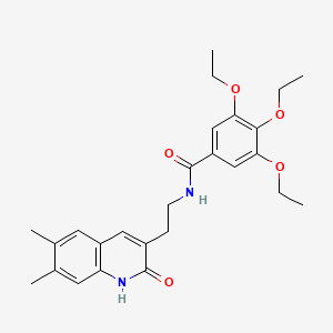 molecular formula C26H32N2O5 B15395237 N-(2-(6,7-dimethyl-2-oxo-1,2-dihydroquinolin-3-yl)ethyl)-3,4,5-triethoxybenzamide 