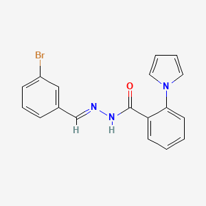 molecular formula C18H14BrN3O B15395251 N-[(E)-(3-bromophenyl)methylideneamino]-2-pyrrol-1-ylbenzamide 