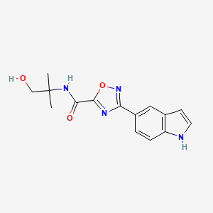 molecular formula C15H16N4O3 B15395300 N-(2-Hydroxy-1,1-dimethylethyl)-3-(1H-indol-5-yl)-1,2,4-oxadiazole-5-carboxamide CAS No. 1010918-37-2