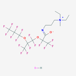molecular formula C17H20F17IN2O3 B15395566 N-{3-[Diethyl(methyl)azaniumyl]propyl}-2,3,3,3-tetrafluoro-2-[1,1,2,3,3,3-hexafluoro-2-(heptafluoropropoxy)propoxy]propanimidate--hydrogen iodide (1/1) CAS No. 84166-38-1