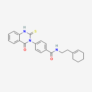 molecular formula C23H23N3O2S B15395703 N-[2-(cyclohexen-1-yl)ethyl]-4-(4-oxo-2-sulfanylidene-1H-quinazolin-3-yl)benzamide 