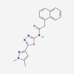 molecular formula C19H17N5O2 B15395730 N-(5-(1,5-dimethyl-1H-pyrazol-3-yl)-1,3,4-oxadiazol-2-yl)-2-(naphthalen-1-yl)acetamide CAS No. 1171958-66-9