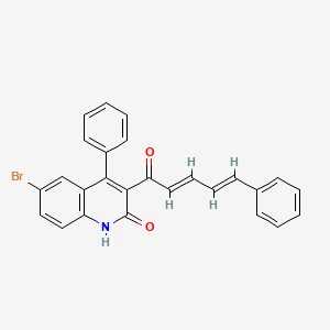 molecular formula C26H18BrNO2 B15395765 6-bromo-4-phenyl-3-((2E,4E)-5-phenylpenta-2,4-dienoyl)quinolin-2(1H)-one 
