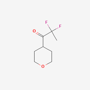 molecular formula C8H12F2O2 B15395768 2,2-Difluoro-1-(oxan-4-yl)propan-1-one 
