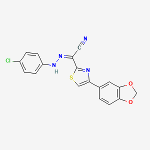 molecular formula C18H11ClN4O2S B15395795 (2Z)-[4-(1,3-benzodioxol-5-yl)-1,3-thiazol-2-yl][2-(4-chlorophenyl)hydrazinylidene]ethanenitrile 