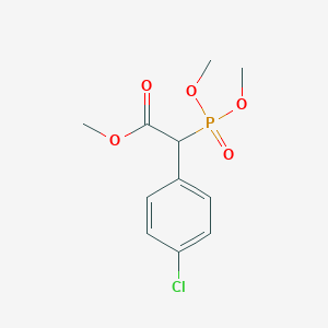 molecular formula C11H14ClO5P B15395831 Methyl 4-chloro-I+/--(dimethoxyphosphinyl)benzeneacetate CAS No. 154702-26-8