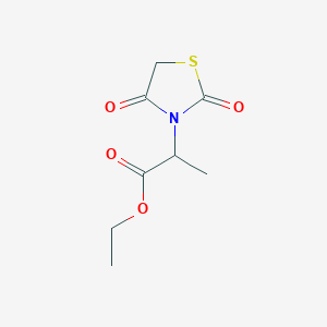 molecular formula C8H11NO4S B15395866 Ethyl I+/--methyl-2,4-dioxo-3-thiazolidineacetate CAS No. 50773-24-5