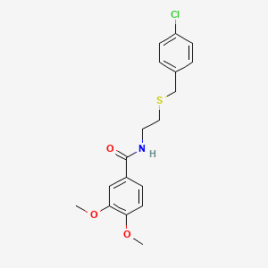 molecular formula C18H20ClNO3S B15396006 N-{2-[(4-chlorobenzyl)sulfanyl]ethyl}-3,4-dimethoxybenzamide 