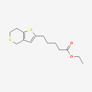 molecular formula C14H20O2S2 B15396056 Ethyl 5-(6,7-dihydro-4H-thieno[3,2-c]thiopyran-2-yl)pentanoate CAS No. 89036-30-6