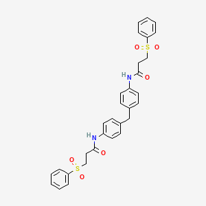 molecular formula C31H30N2O6S2 B15396083 N,N'-(methylenebis(4,1-phenylene))bis(3-(phenylsulfonyl)propanamide) CAS No. 1172239-22-3