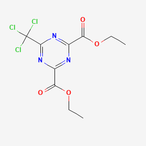 molecular formula C10H10Cl3N3O4 B15396221 Diethyl 6-(trichloromethyl)-1,3,5-triazine-2,4-dicarboxylate CAS No. 30863-21-9