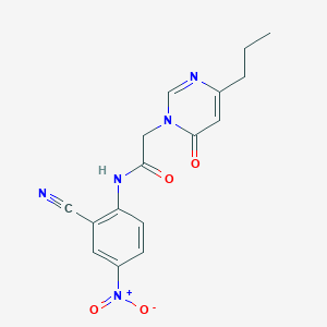molecular formula C16H15N5O4 B15396233 N-(2-cyano-4-nitrophenyl)-2-(6-oxo-4-propylpyrimidin-1(6H)-yl)acetamide CAS No. 1208894-88-5